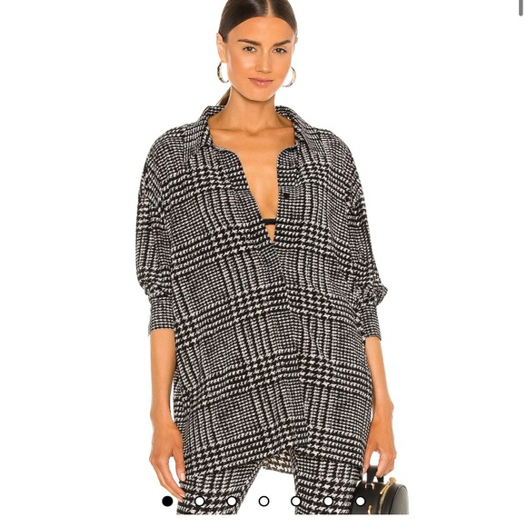 COPY - Norma Kamali Oversized Boyfriend NK Shirt in Large Glenn Plaid Tweed - Picture 2 of 9